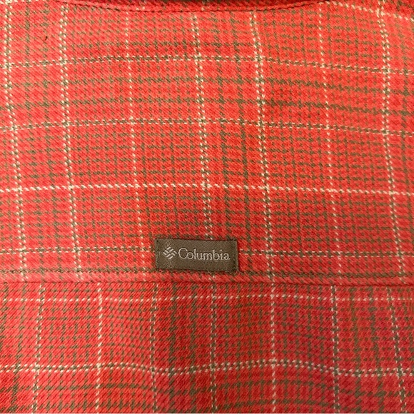 Columbia River Resort Flannel Shirt Size Large Plaid Salmon and Cream - Picture 4 of 5